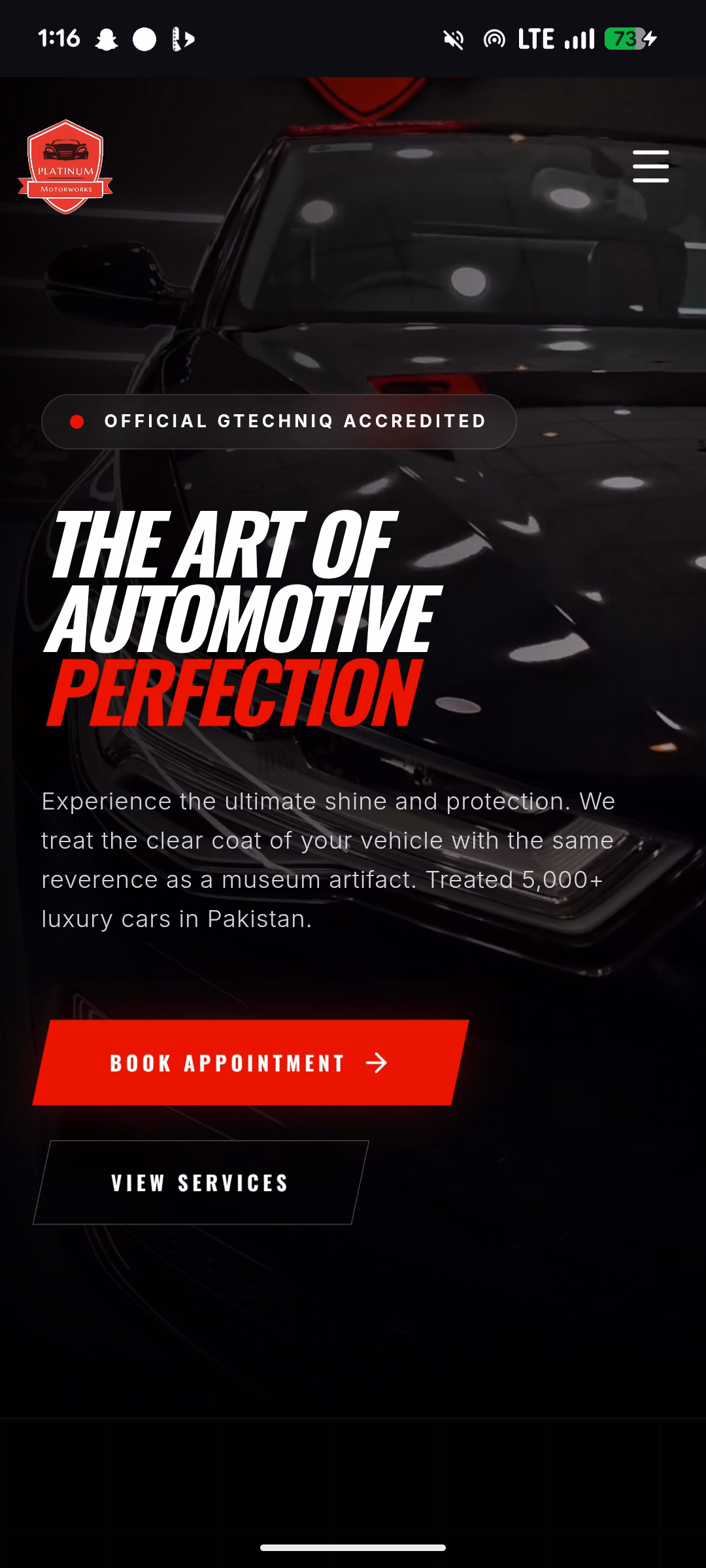Platinum Motorworks Mobile View